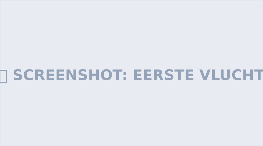 Screenshot: eerste vlucht volgen